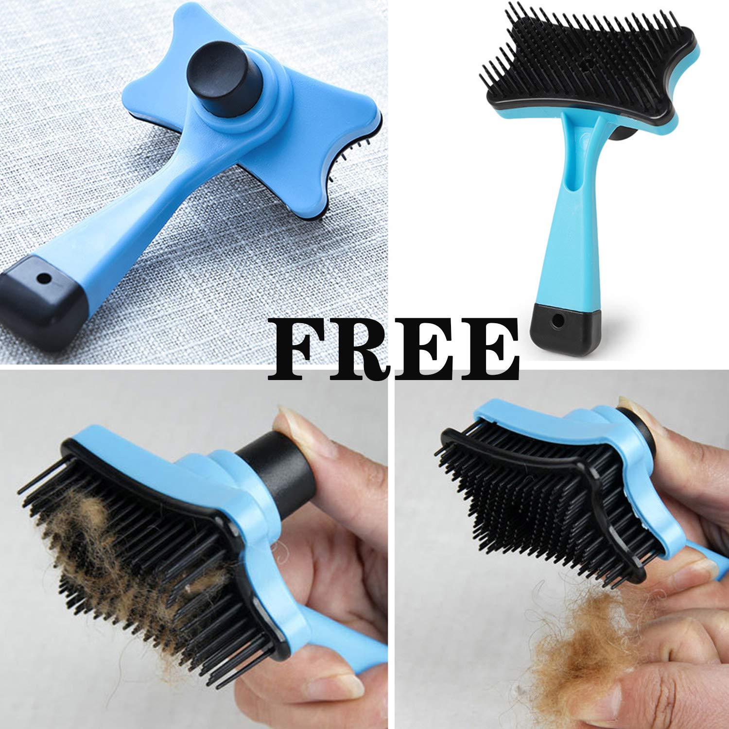 Pooper Scooper - Portable Pet Waste Scoop - Ndoor Or Outdoor Waste Pickerpet Poop Clamp（ Free Pet Brush 6 Roll Poop Bags ）