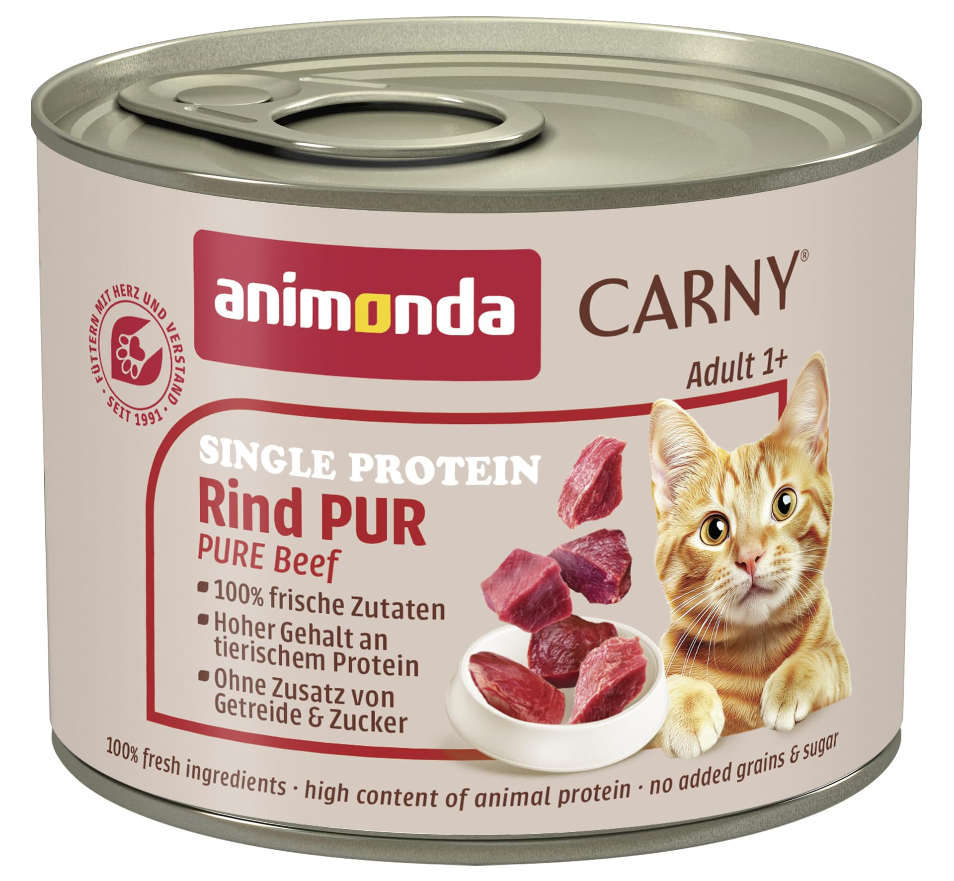 Animonda Carny Adult Cat Single Protein Pure Beef 200g (Pack of 6)