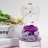 Miofula Preserved Real Rose in Glass Angel Gift Forever Rose for Women view 3