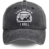 Golf Gifts for Men Women, Golf Cart Accessories Hats, Adjustable Washed Vintage Cotton This Is How I Roll Baseball Caps, Retirement Birthday Gift for Golfers Dad Mom Wife Husband Brother Sister Friend
