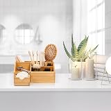 woodluv Desk Organiser Bamboo 24.5 x 15 x 11cm Multi-Functional Tidy view 6