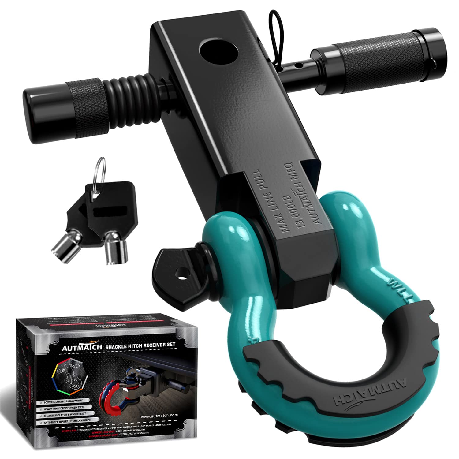 AUTMATCH Shackle Hitch Receiver 2 Inch - 3/4" D