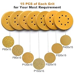 Aiyard 5-Inch 8-Hole Hook and Loop Sanding