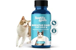 BESTLIFE4PETS Cat Respiratory Comfort Supplement - Natural Breathe Easy Feline Support for All Seasons, Coughing, Occasional Nasal Stuffiness and Sneezing - 400 Odorless, Easy-to-Administer Tasteless Pills