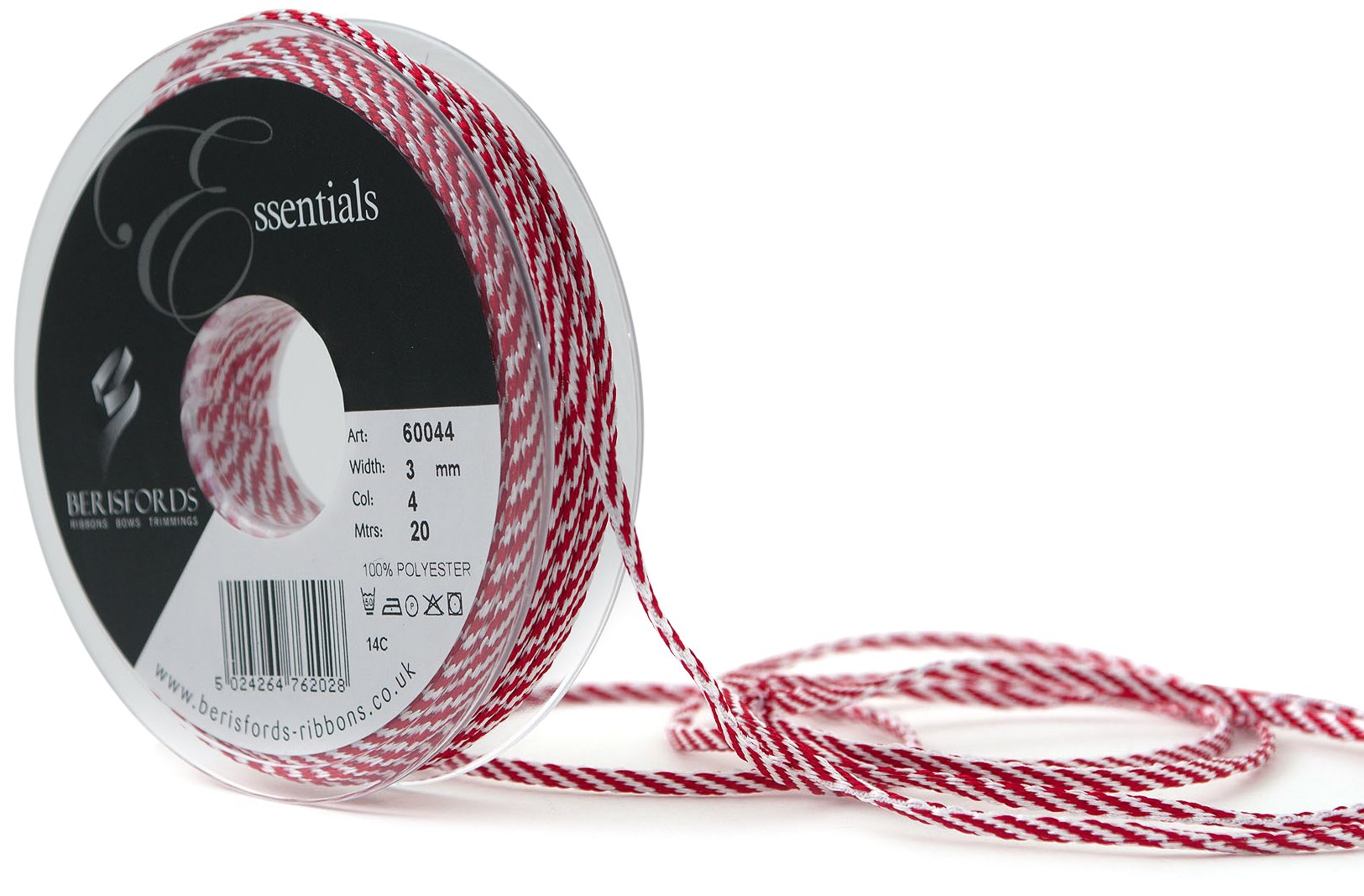 Berisfords 3 mm Bakers Twine, Red