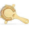 Homestia Hawthorne Cocktail Strainer - Stainless Steel Bar Strainer for Bartending, Bar Tool Drink Strainer for Bartenders and Mixologists, Martini Strainer for Boston Shaker Mixing Glass (Gold)