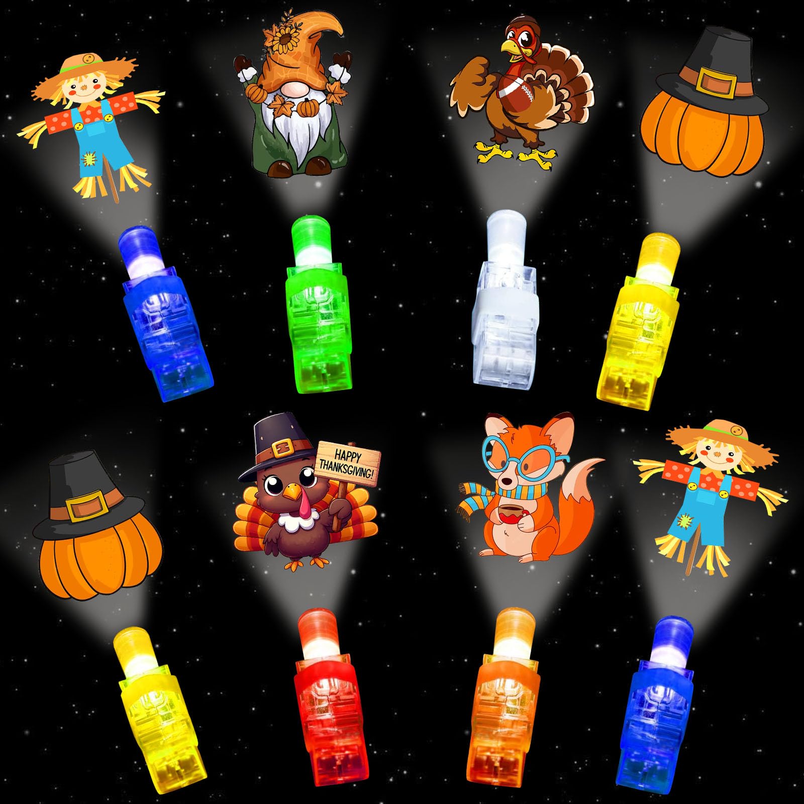 Photo 1 of 36PCS Finger Lights Fall Thanksgiving Party Favors for Kids: Light Up Turkey Gifts Toys Bulk for Boys Girls Pinata Goodie Bags Stuffers Classroom Prizes Fall Festival Thanksgiving Party Decorations