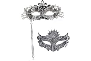 IETANG Couple Mardi Gras Mask Venetian Masquerade Mask Set Party Costume Accessory