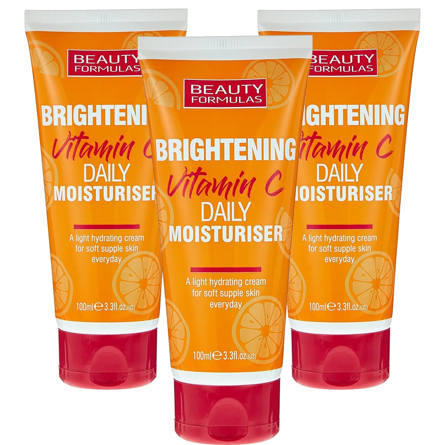 Beauty Formulas Vitamin C Moisturiser Cream for Face, Neck - Brightening Hydrating Face Cream with Vitamin C, E, B for Women, Daily Skin Care Moisturiser All Skin Types 100 ml, 3 pack+Cheeroo Magnet