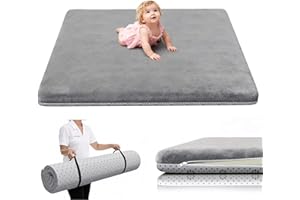 Yozoia Baby Play Mat 50 x 50, Thick Baby Play Mat for Floor, Ultra Soft Playpen Mat, Machine Washable Tummy Time Foam, Non-Slip Bottom Helps Cushion, for Kids, Infant and Toddler Crawling
