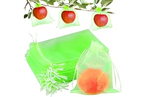 FULASITEU 40 Pcs Fruit Protection Bags Fruit Netting Bags with Drawstring Fruit Bags for Fruit Fruit Protect Bags Vegetable Fruit Net Fruit Cover Mesh Bag for Protecting Fruits(Fruit Green,7 x 9 Inch)