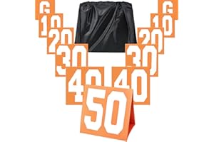 Liliful Set of 11 Football Yard Markers High Visibility Football Field Yard Line Markers 12.5 Inch Portable Weighted Yardage Marking with Carrying Bag for Sports Game Training