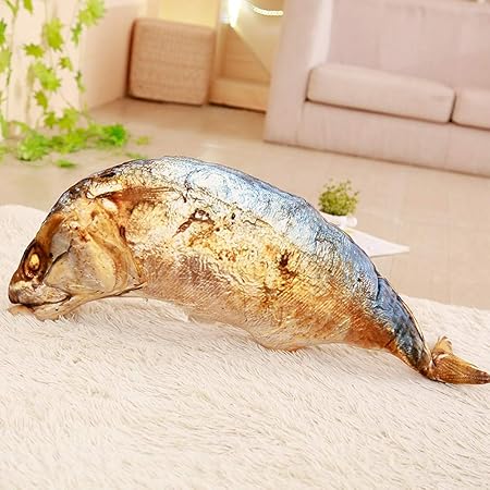 Amazon おもちゃ 食べ物ぬいぐるみ 鶏モモ やわらかクッション 眠り枕 抱き枕 寝具 可爱くて 面白い ふわふわ 心地いい 诞生日プレゼント インテリア Pp綿 50cm以上 魚2 ぬいぐるみ おもちゃ