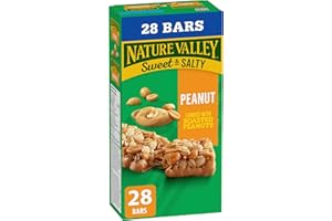 NATURE VALLEY - VALUE PACK SIZE - Peanut Butter Chewy Nut Granola Bars, Pack of 28 Bars, 980 grams, Made with Whole Grains, N
