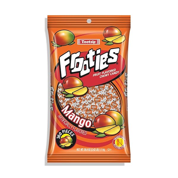 TOOTSIE ROLL MANGO FROOTIES – 2 POUND BAG OF INDIVIDUALLY WRAPPED CHEWY CANDY – GLUTEN FREE, PEANUT FREE – MANGO, 38.8 OZ.