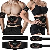 CrazySun Ab Stimulator Belt, Tactical x Abs Stimulator Muscle Toner Home Office Workout Equipment for Abdomen Orange