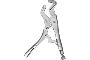 PAKJCKERM 9-Inch Parrot Nose Vise Grip Plier for Sway Bar Link Removal, 3 Sided File-cut Curved Jaw Locking Plier, Multi-Use Adjustable Vise for Automotive & Pipe Clip Repair Workshop Garages/Home Use