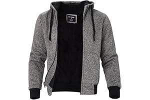 Facitisu Heavyweight Sherpa Lined Fleece Hoodie Sweatshirts for Men Winter Zip Plus Size Jacket