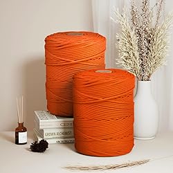 Macrame Cotton Cord 5mm x 328yds, ZUEXT Natural