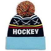 ChalkTalkSPORTS Hockey Knitted Beanie Hat | Hockey Pom Beanies
