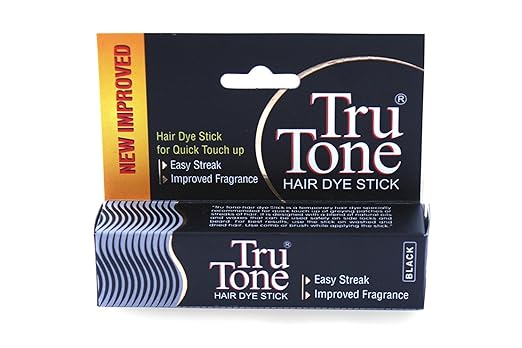 Tru Tone Hair Dye Stick For Quick Touch Up, Hair Color Stick - Black,7.5 Gm (Pack Of 2)