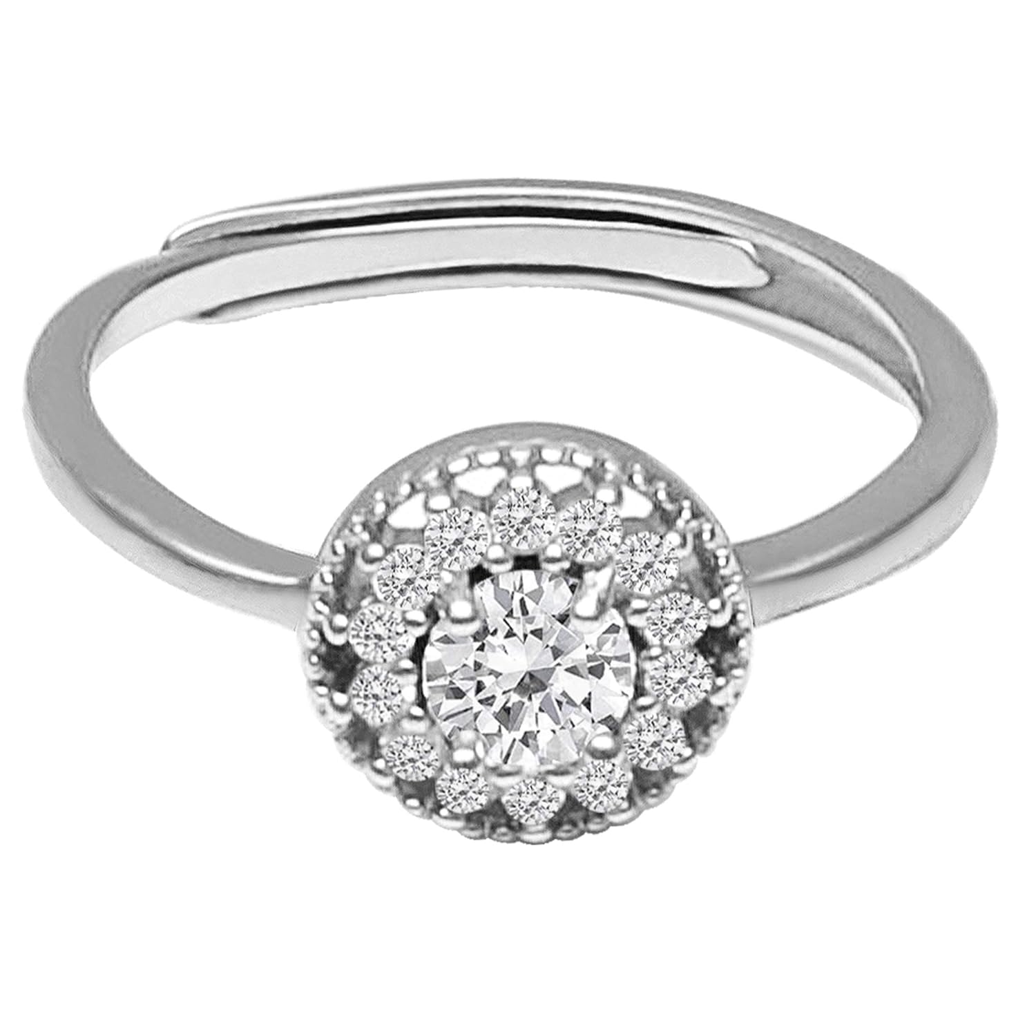 Buy GIVA 925 Sterling Silver Zircon Sunrise Adjustable Ring for Women