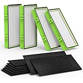 Colorfullife 4 True HEPA + 8 Pre-Filter Aer1 Filter Replacement Compatible With Holmes AER1 Air Purifiers, Replacement Parts # HAPF30AT, HAPF300AH-U4R, HAP242-NUC