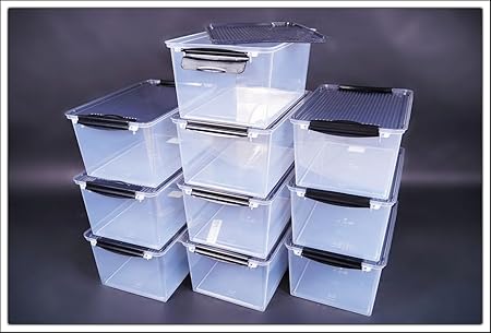 5 x System Boxen mit Deckel 33 x 22 x 16 cm 8 Liter Volumen Pro Box mit Schnappverschluss