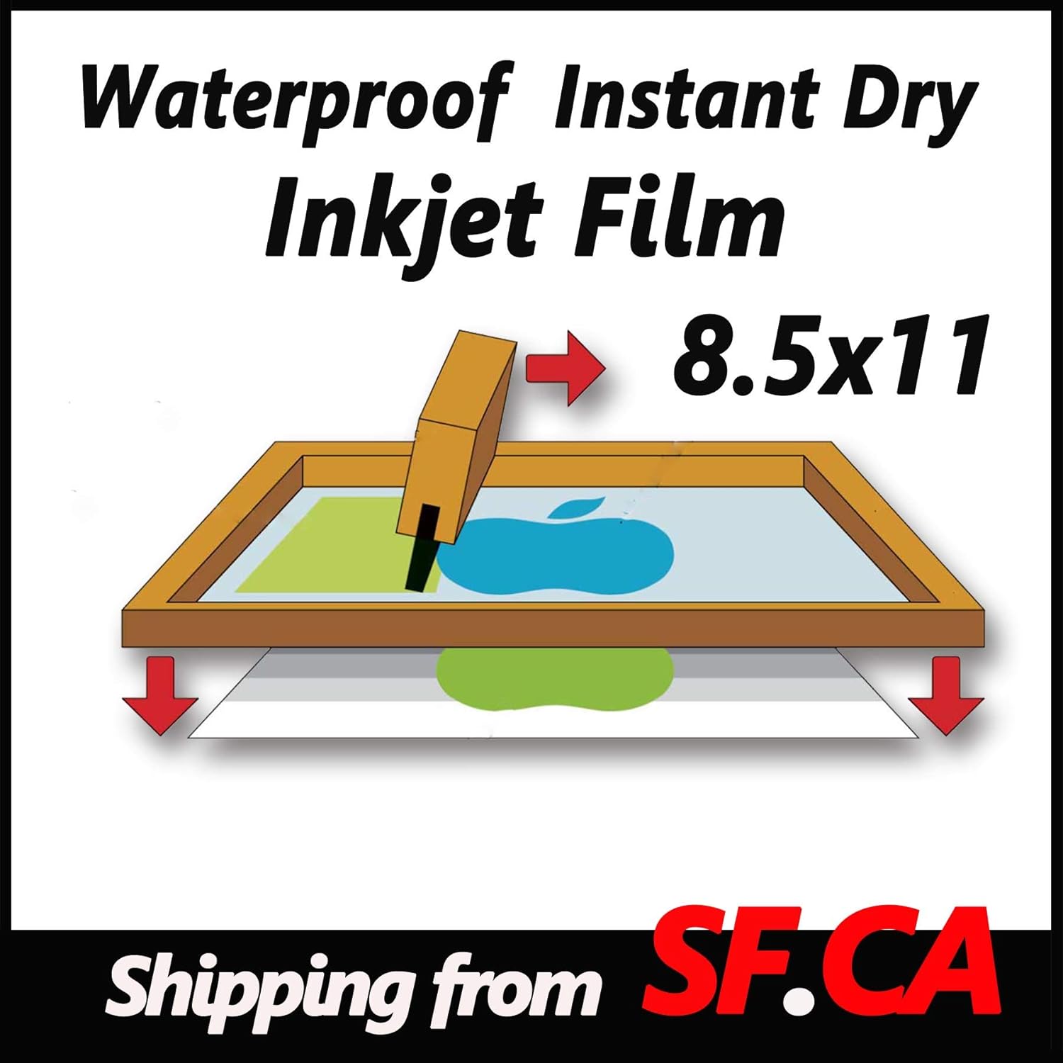 Film 200 Sheets WaterProof Inkjet Screen Printing Film 8.5" x 11