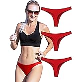 Womens Cotton Thongs Underwear Breathable No Show Cheeky Panties Tangas Sexy for Everyday Workout 3 Pack Set