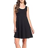 GREEN VOYAGE Women's GOTS Certified 100% Organic Cotton Casual Sleeveless Tank Dress with Pocket