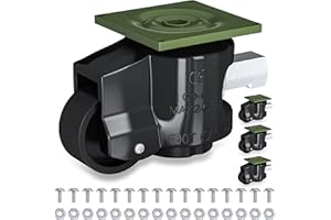 NLSHAN Leveling Casters Heavy Duty Set of 4 Workbench Castor: Adjustable Caster with Ratchet Arm-Retractable Caster for Furniture, Shelves, Machine Capacity 2200Lbs