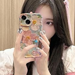 Jusy Oil Painting Flower Compatible with iPhone 13