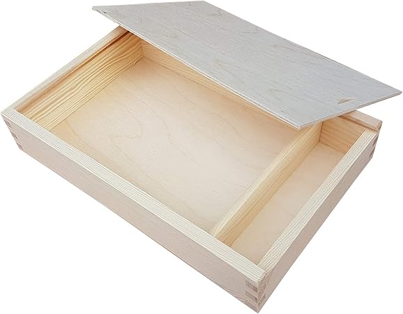 Woodenstock Caja de Madera con Tapa Deslizante para Fotos y bolígrafos: Amazon.es: Hogar