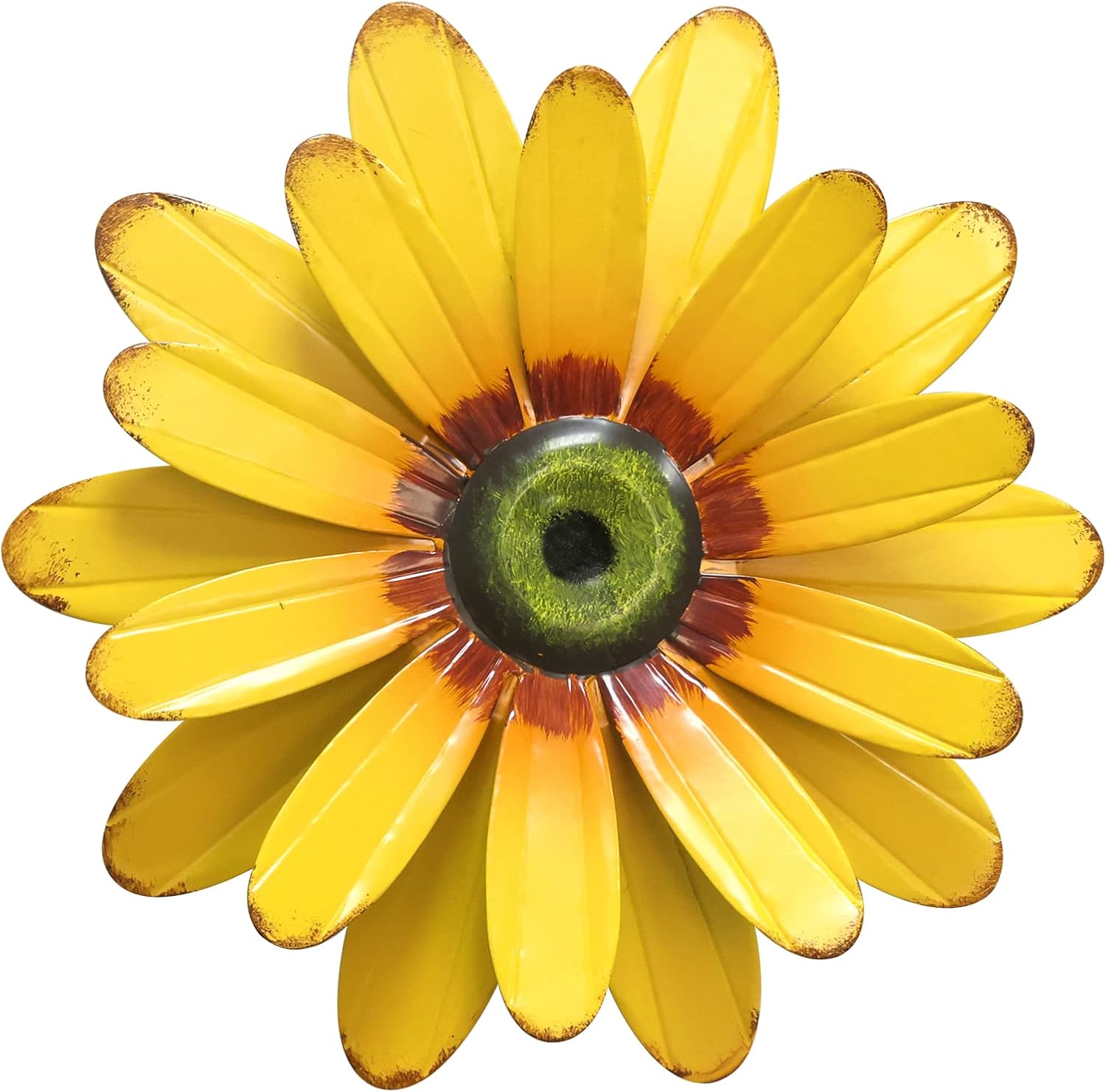 Plaques & Wall Art - MEETYAMOR 11'' Sunflower Wall Decor, Metal Flower Wall Art Decorations, Sunflower Spring Yard Garden Decor Hanging for Kitchen, Bathroom, Home Decor Boho Art, Handmade Gift for Indoor or Outdoor