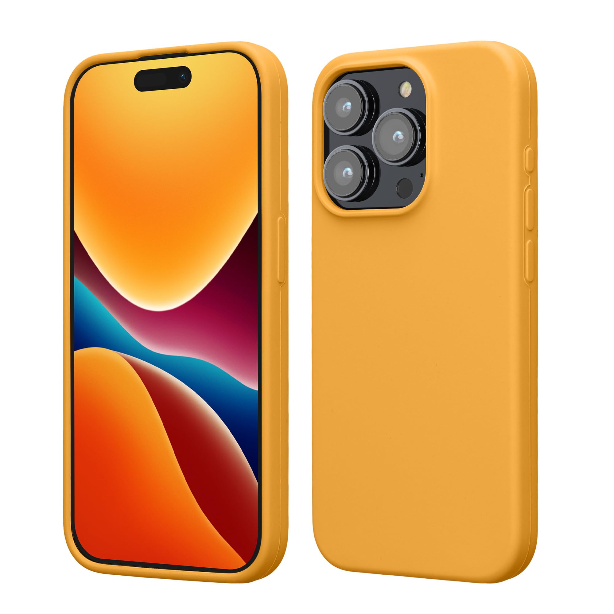 kwmobile Case for iPhone 15 Pro Case - Soft TPU Silicone Cover - Mango — image 1