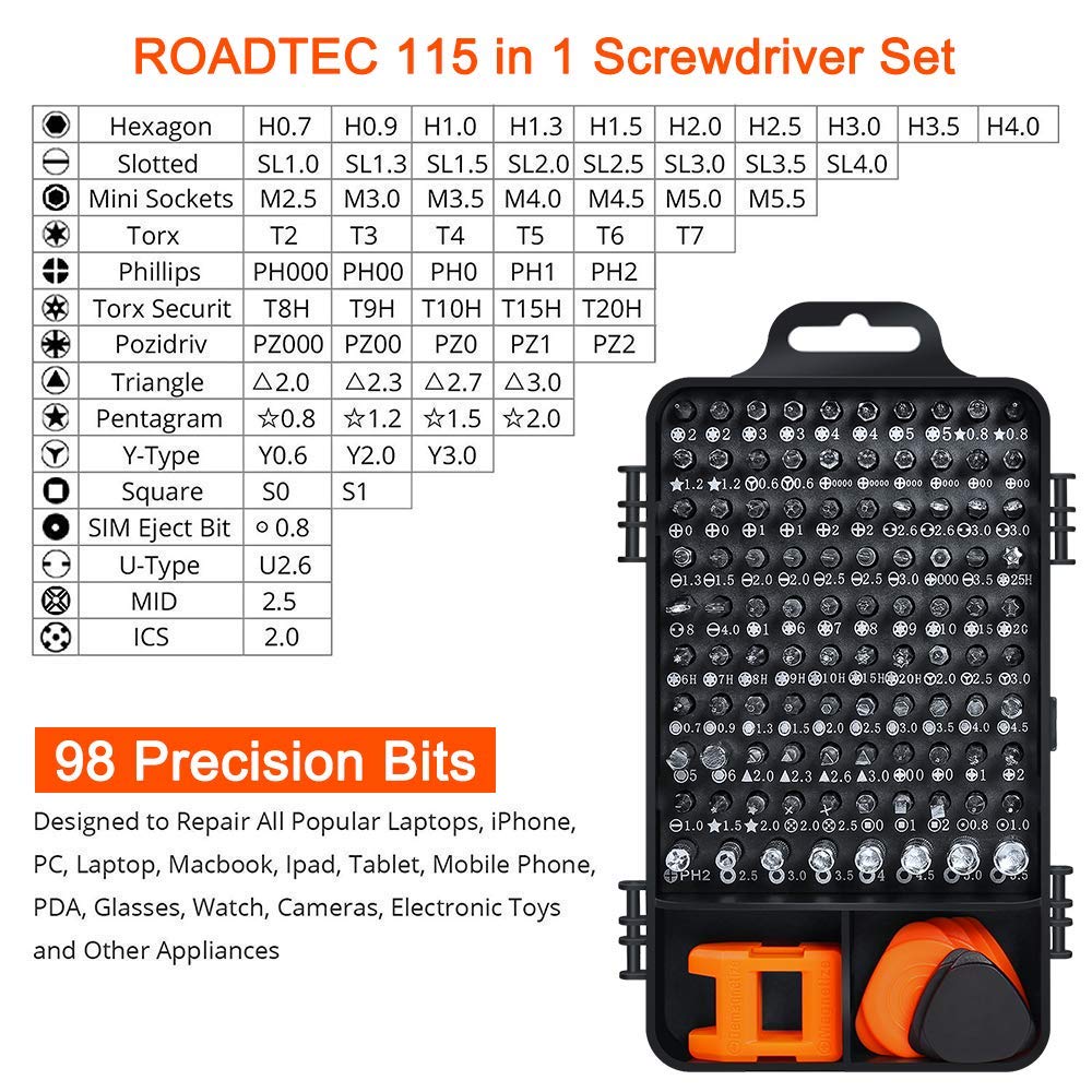 Gocheer Schraubendreher Set Klein，115 in 1 Schraubendreher für Handy Präzisionsschraubendreher Set für iPhone,Laptop,Tablet,Uhren,Kamera,Elektronik Set