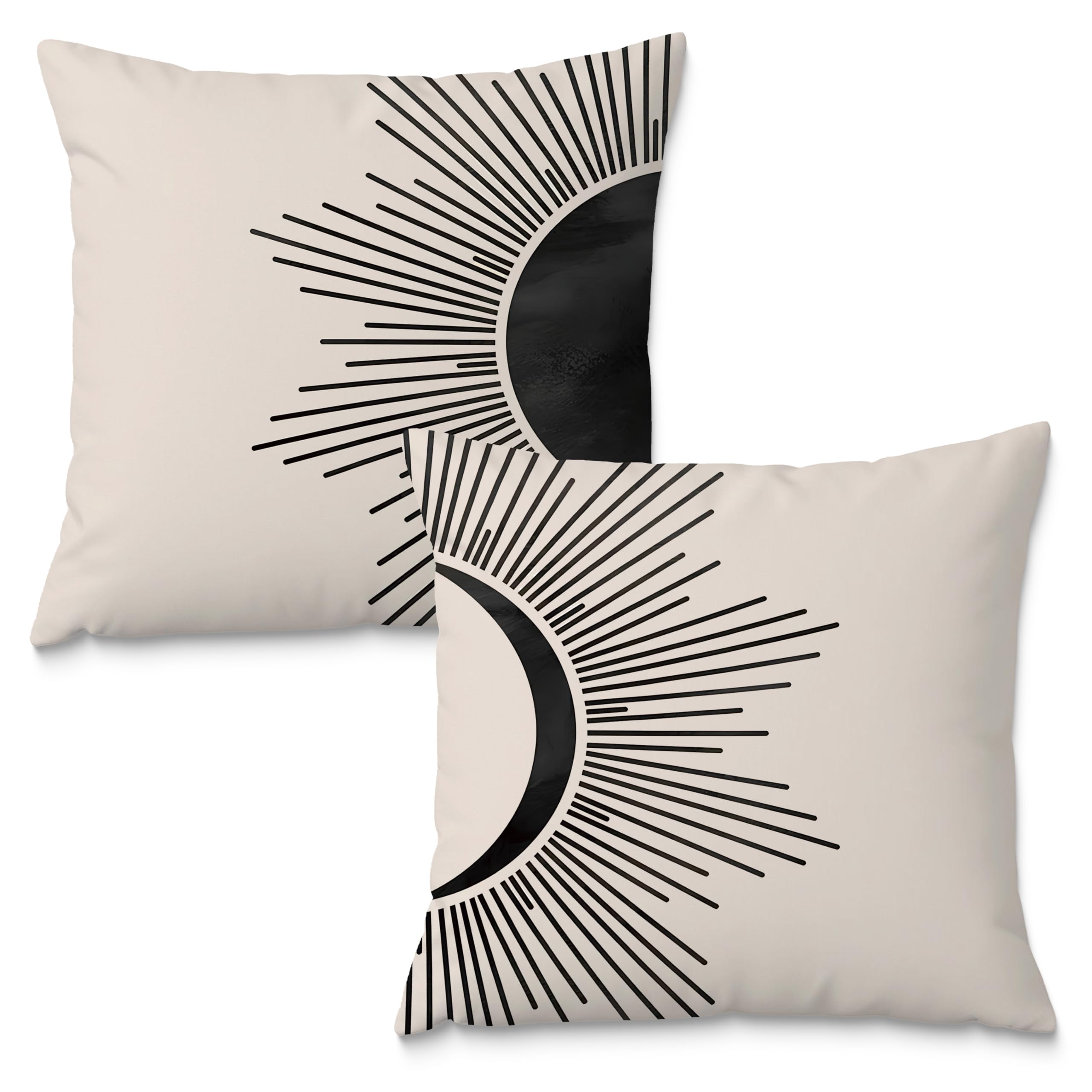 View 1 of ***MISSING PARTS***
Fuasei Boho Black Sun Throw Pillow Covers 18x18, Line Plant Pillow Covers Set of 2, Black Sun and Moon Decorative Pillow Covers for Couches Room Sofas Living Room, Abstract Boho Throw Pillow Covers