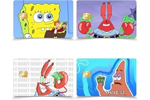 BULBACRAFT Set of 4 Funny Debit Card stickers, Credit Card stickers — Removable, Bubble Free Debit Card Covers — Perfectly Fits All Types of Credit Cards — Card Covers for Debit Cards (Set №3)