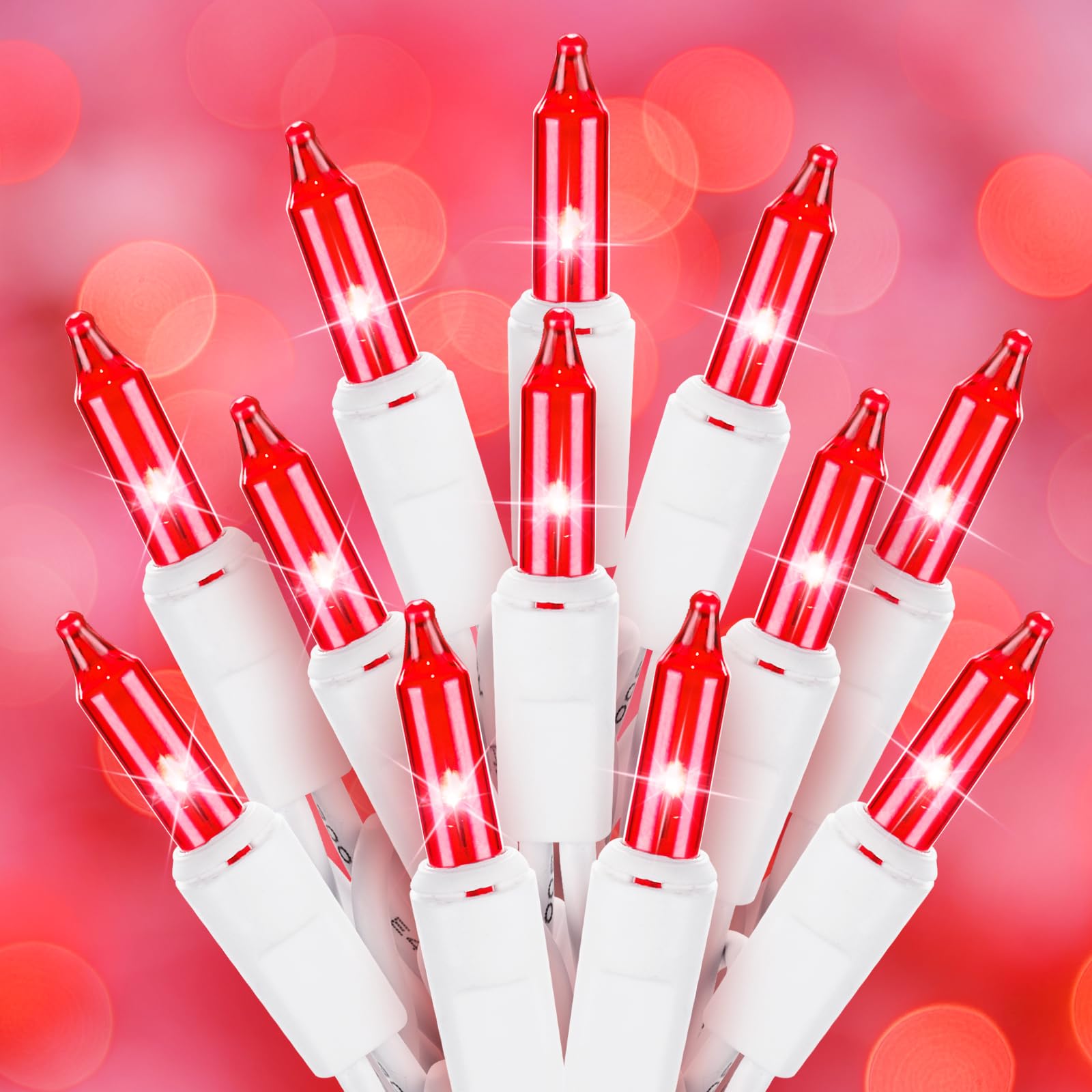 Valentine's Day String Lights with 100 Clear Bulbs