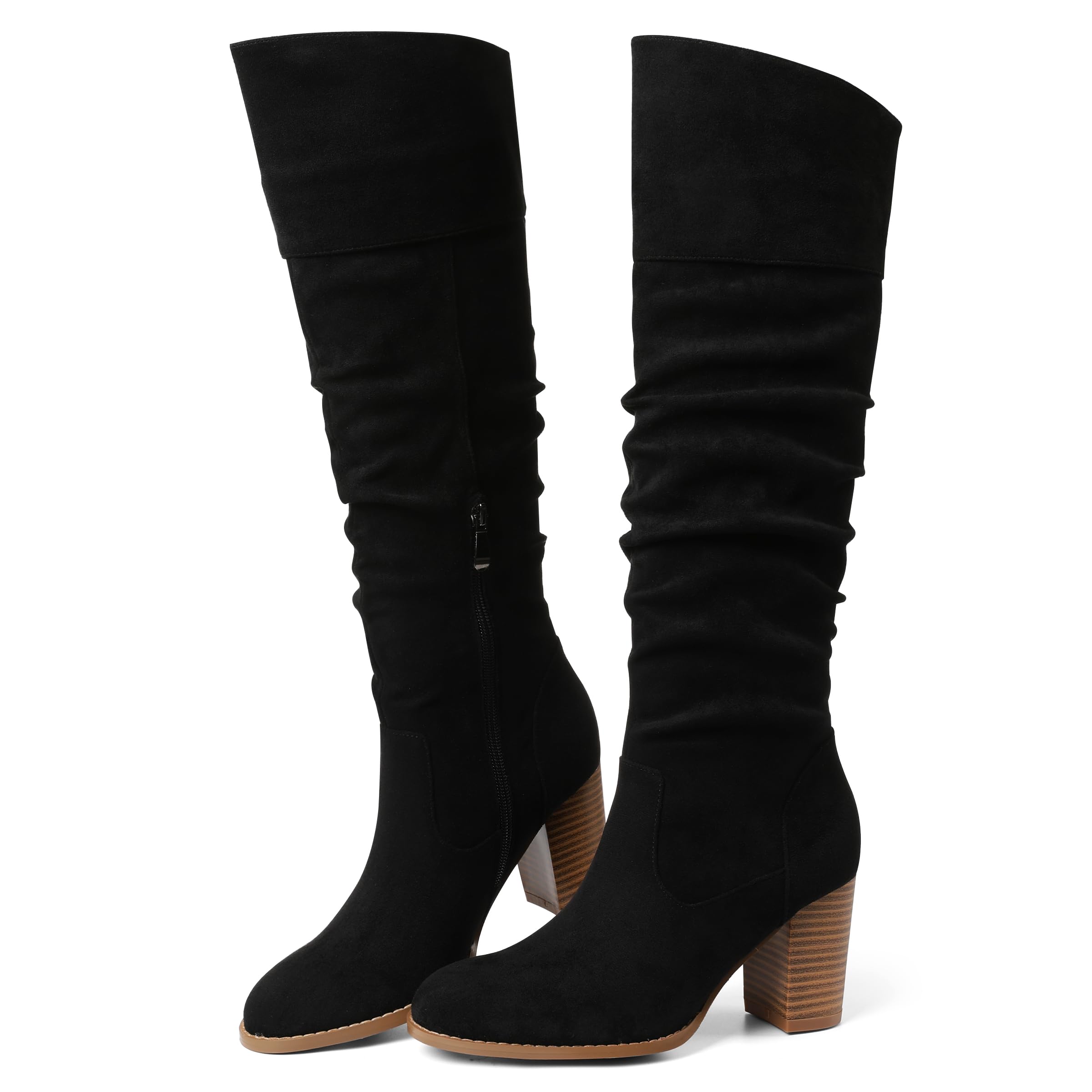 plain black knee high boots