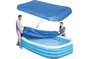 WPOZD Rectangular Pool Cover,Inflatable Swimming Pool Cover, Pool Cover,Dust and Rainproof Home Pool Cover， Fits 120"x72"x22" (305 cm x183 cm)(10ft x 6.6ft)