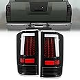Kojem LED Tail Lights Compatible with 2004-2015 Nissan Titan LED Tube Bar Rear Tail Lamps Taillight Brake Turn Signal Lamps Assembly Pair (Clear Lens & Black Housing)