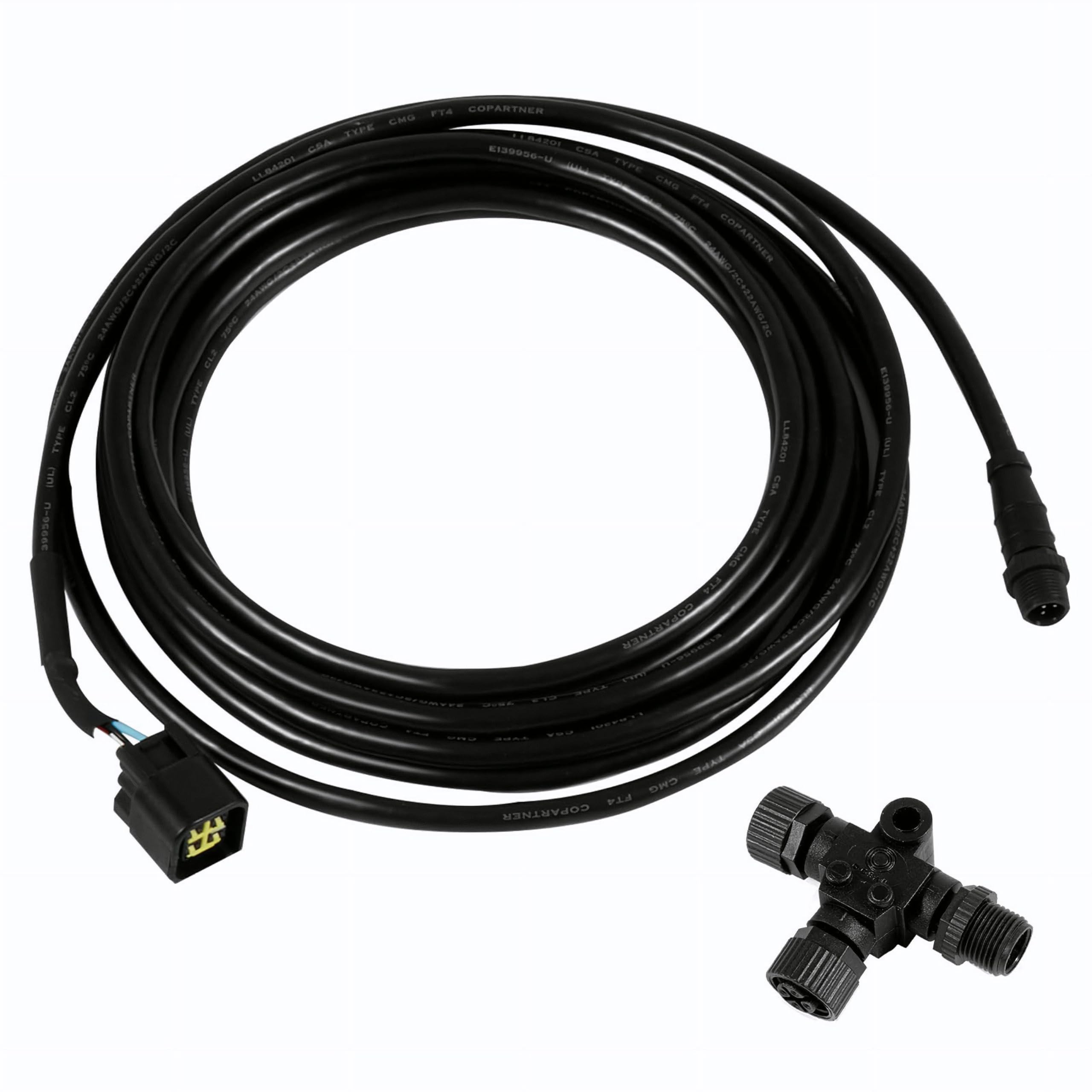 Regatta Processing NMEA 2000 (N2k) 4-Metre Engine Interface Cable for Yamaha Outboard with Included Tee Connector, for Lowrance Simrad B&G Navico & Garmin Networks