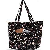 Miss Adola Quilted Tote Bag with Zipper - Laptop Tote Bag for Women, Large Capacity with Pockets for Work Teacher Travel