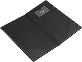 Securit Trendy Faux Leather Bill Presenter Menu Folder with Card Slot Black view 7