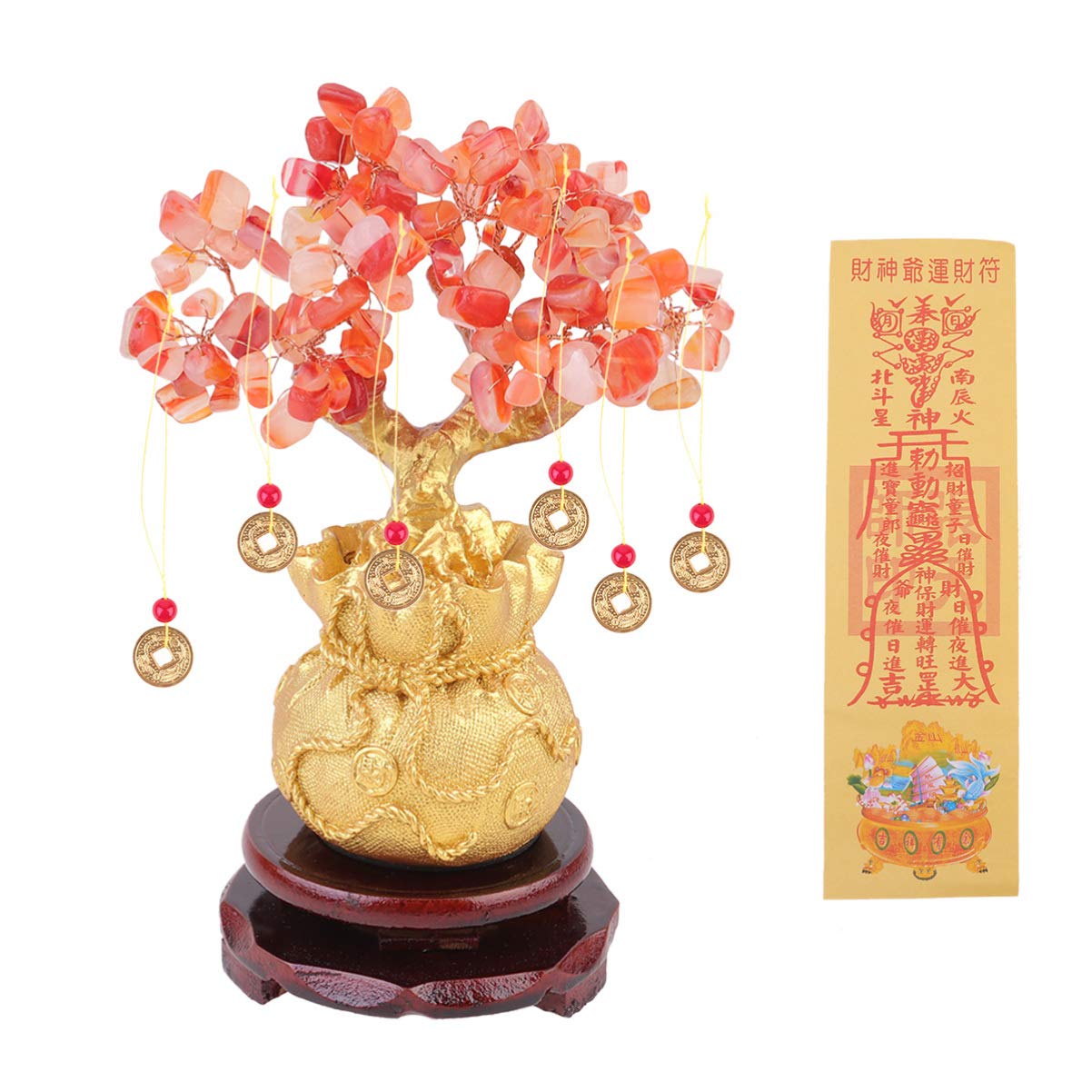 BESPORTBLE Crystal Money Tree Decor Feng Shui Wealth Ornament for Home Office Desktop Decoration Agate Crystals