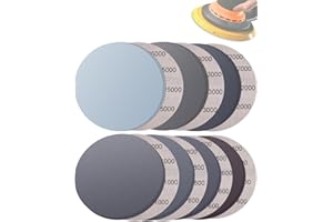 70Pcs 6 Inch Wet Dry Sanding Paper Discs Hook and Loop, 5000 3000 2000 1000 800 600 400 Fine Grit Sandpaper for DA Random Orb