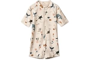 glcsisi Girls One Piece Swimsuit Zipper Long Sleeve Rash Guard Green Striped Sunsuit Seersucker Bathing Suit with Ruffle Butt