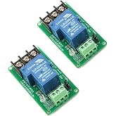 hiBCTR 2-Pack 5V 30A Single Channel Relay Module, Optocoupler | AC 250V or DC 30V switching, silver alloy contacts, high/low level trigger, for industrial control